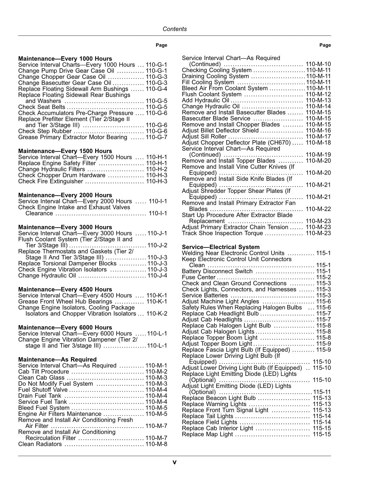 JOHN DEERE CH570 CH670 HARVESTER OPERATORS MANUAL #20