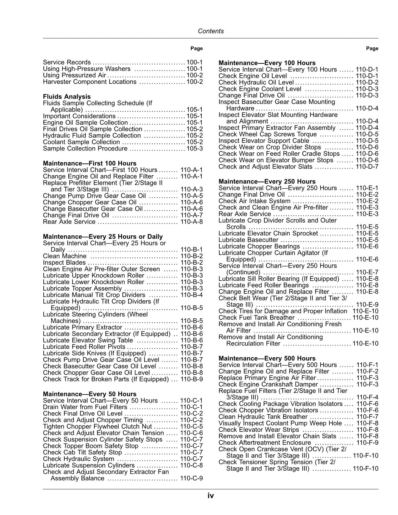 JOHN DEERE CH570 CH670 HARVESTER OPERATORS MANUAL #20