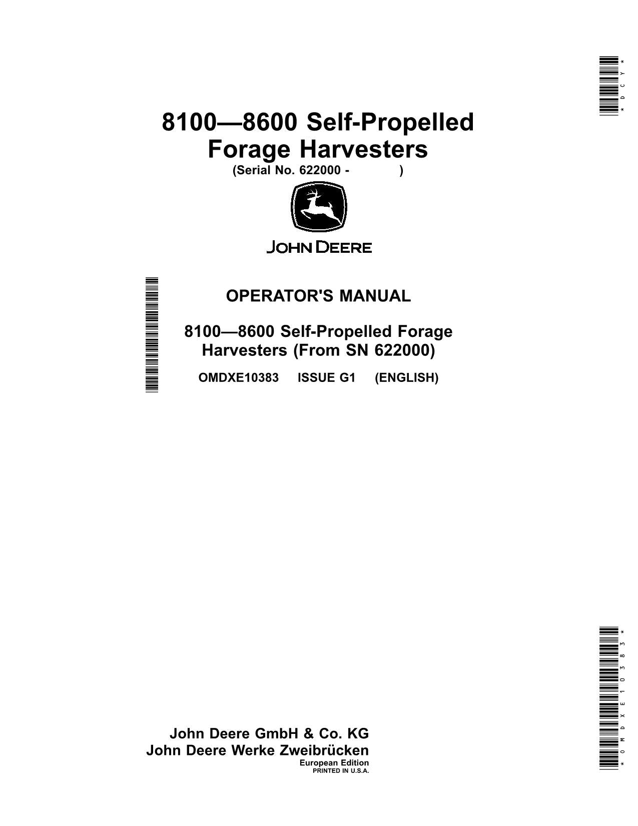 JOHN DEERE 8100 8200 8300 8400 8500 8600  HARVESTER OPERATORS MANUAL #3