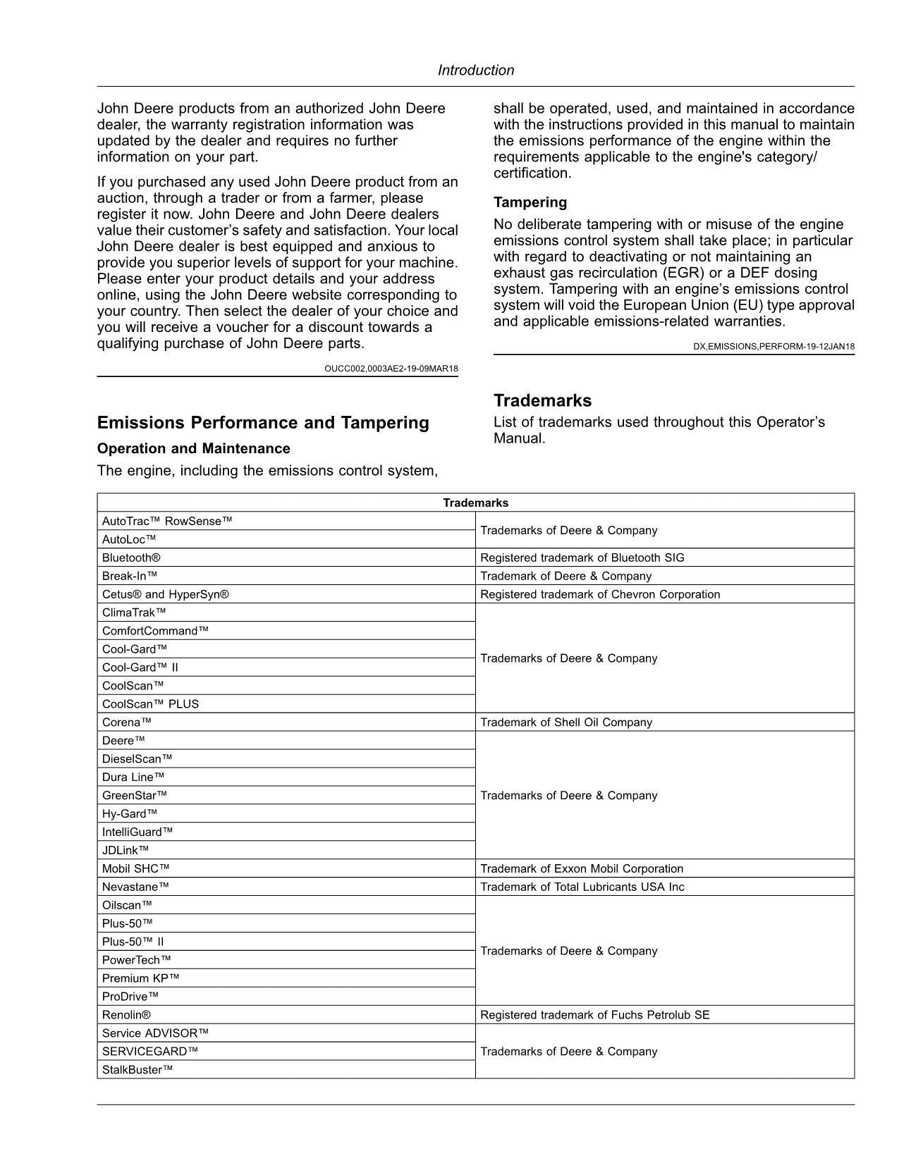 JOHN DEERE 9500 9600 HARVESTER OPERATORS MANUAL