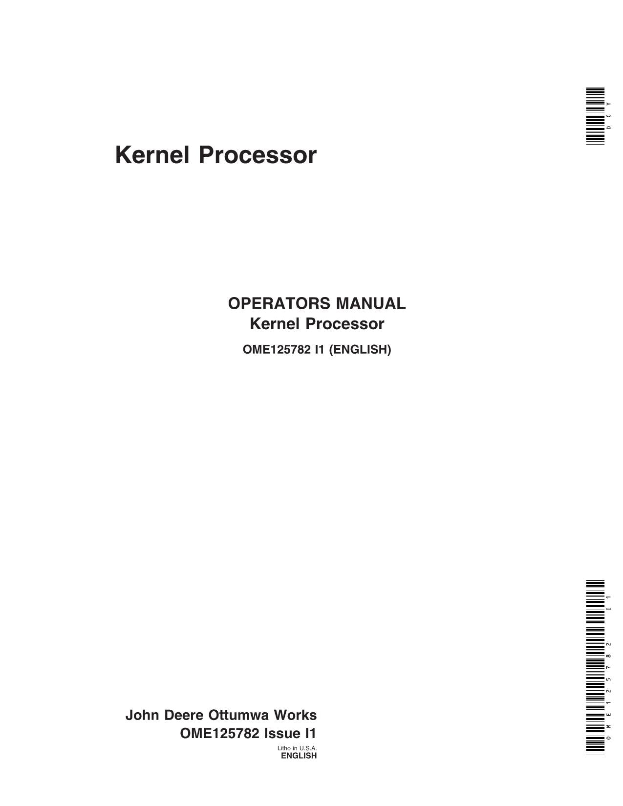 JOHN DEERE KERNEL,3950,3970 HARVESTER OPERATORS MANUAL