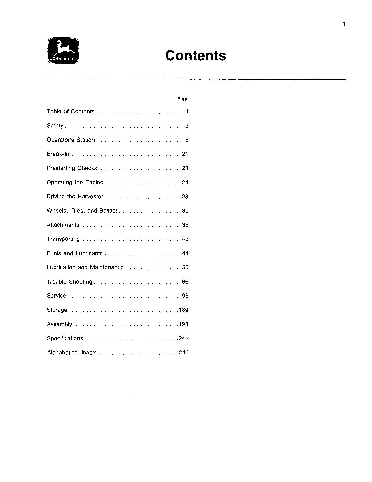 JOHN DEERE 5720 5820 HARVESTER OPERATORS MANUAL #1