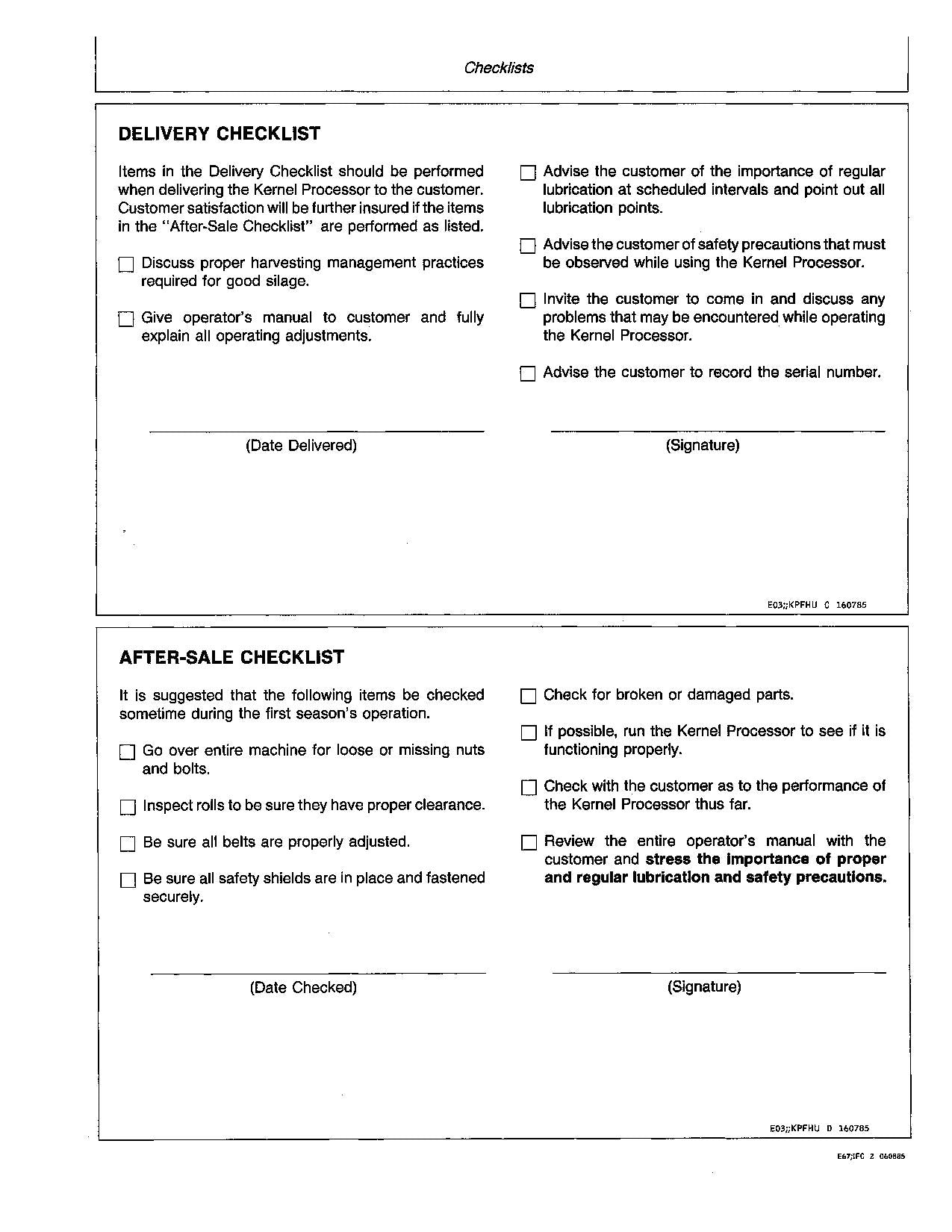 JOHN DEERE KERNEL 5200 5400 5440 5460 5730 5720 5830 HARVESTER OPERATORS MANUAL