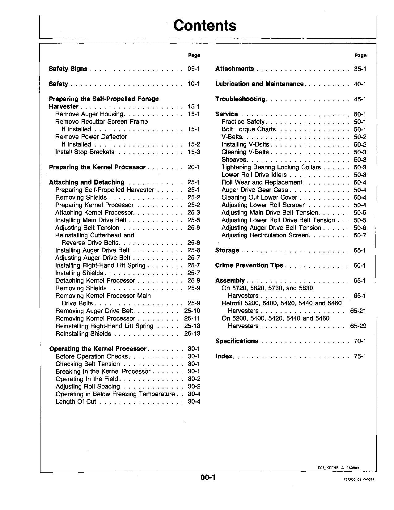 JOHN DEERE KERNEL 5200 5400 5440 5460 5730 5720 5830 HARVESTER OPERATORS MANUAL