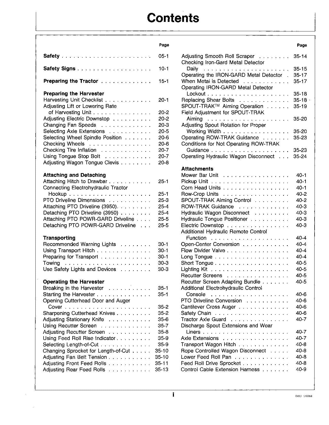 JOHN DEERE 3950 3970 HARVESTER OPERATORS MANUAL #1