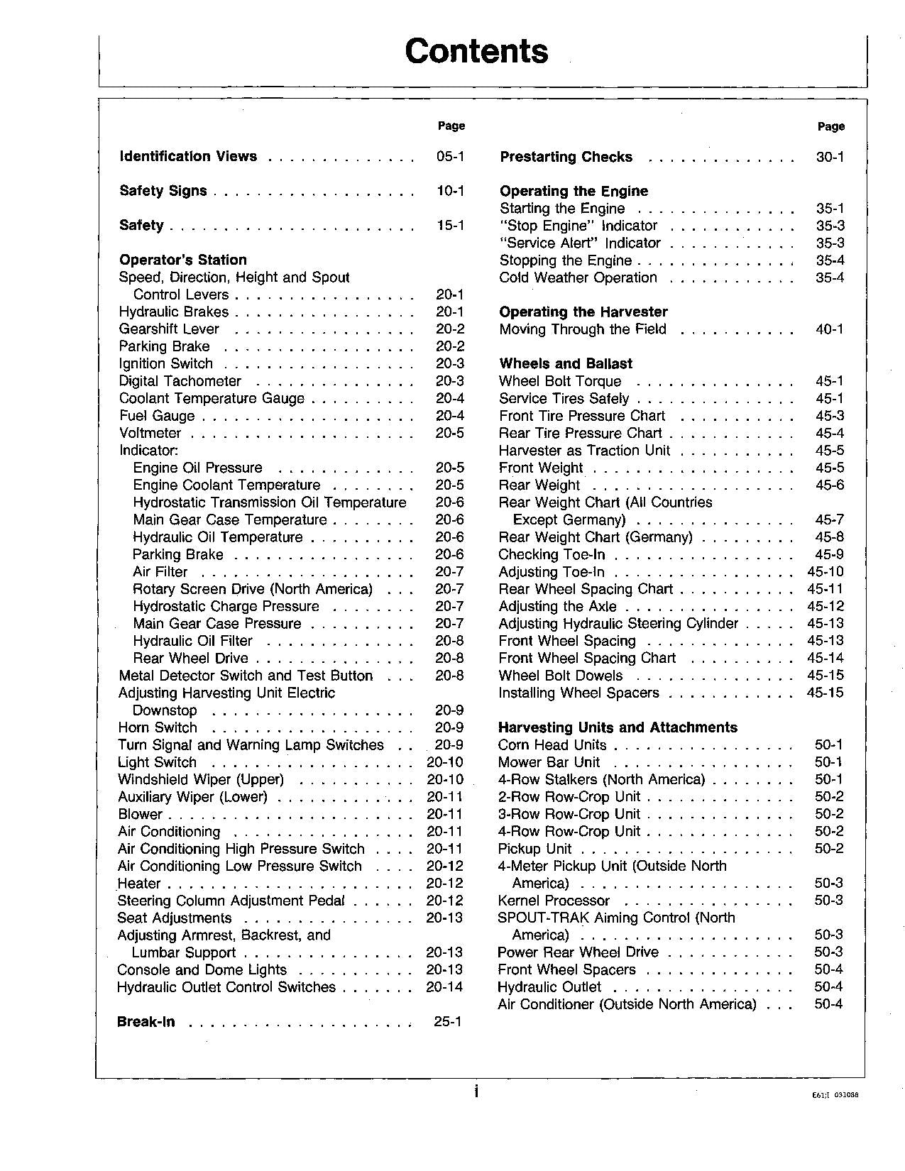 JOHN DEERE 5730 5830 HARVESTER OPERATORS MANUAL