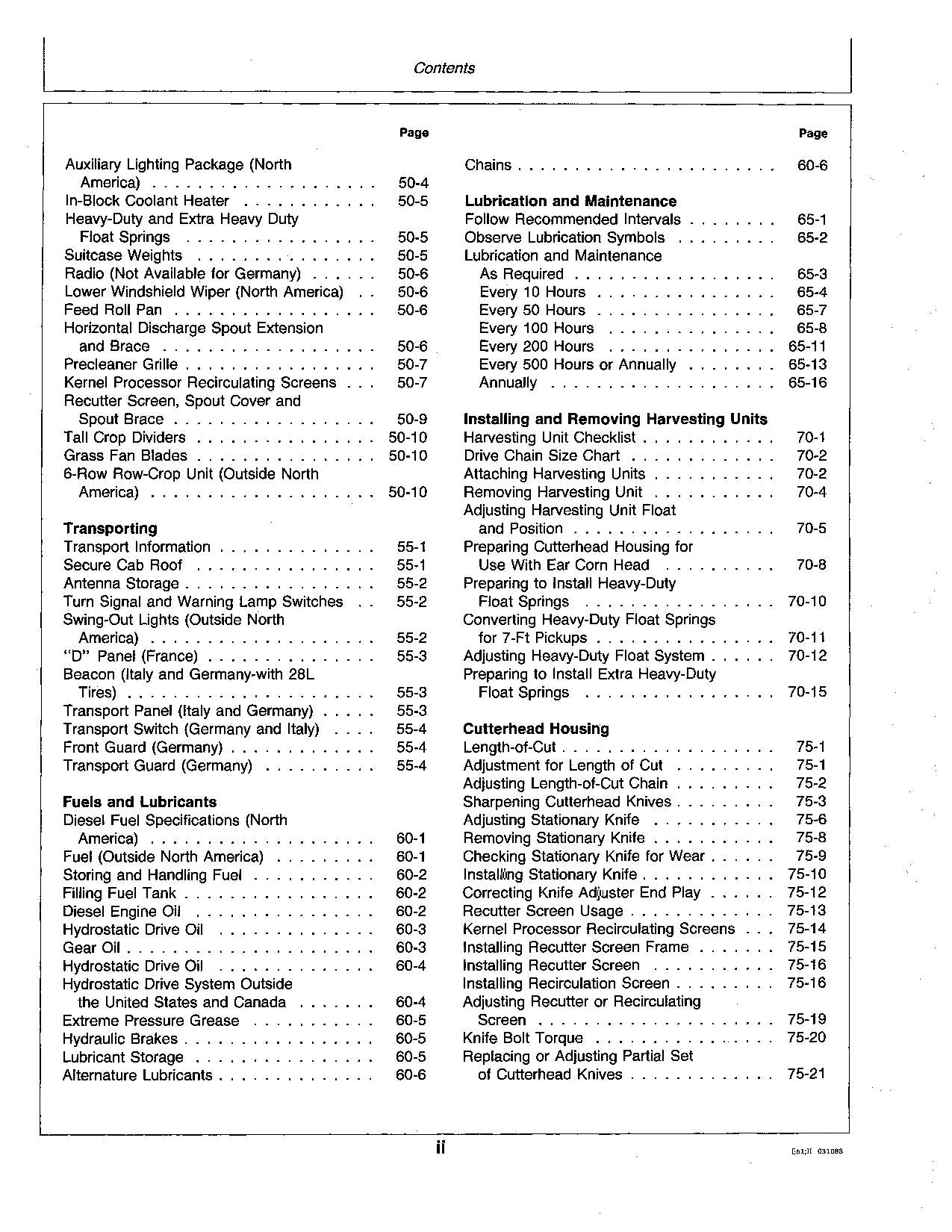 JOHN DEERE 5730 5830 HARVESTER OPERATORS MANUAL