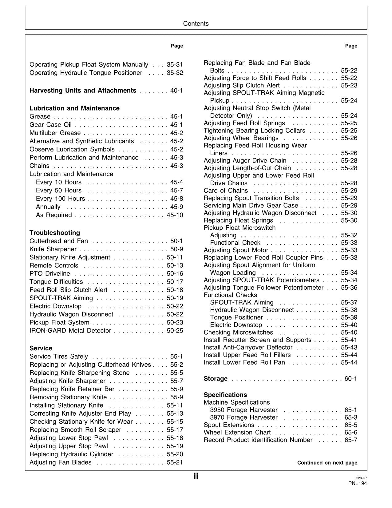 JOHN DEERE 3950 3970 HARVESTER OPERATORS MANUAL #2