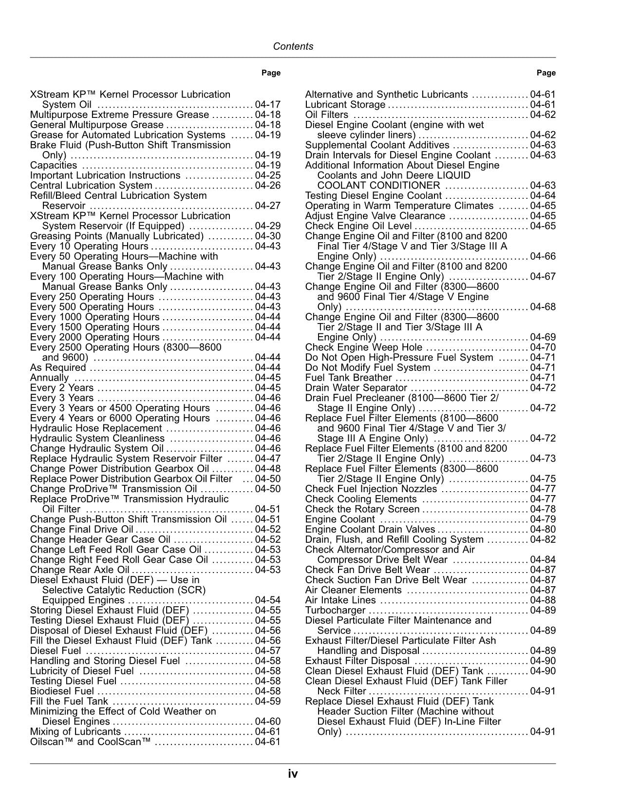 JOHN DEERE 8100 8200 8300 8400 8500 8600 9600 HARVESTER OPERATORS MANUAL #4