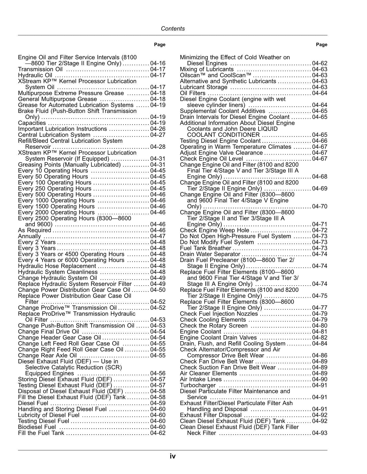 JOHN DEERE 8100 8200 8300 8400 8500 8600 9600 HARVESTER OPERATORS MANUAL #6