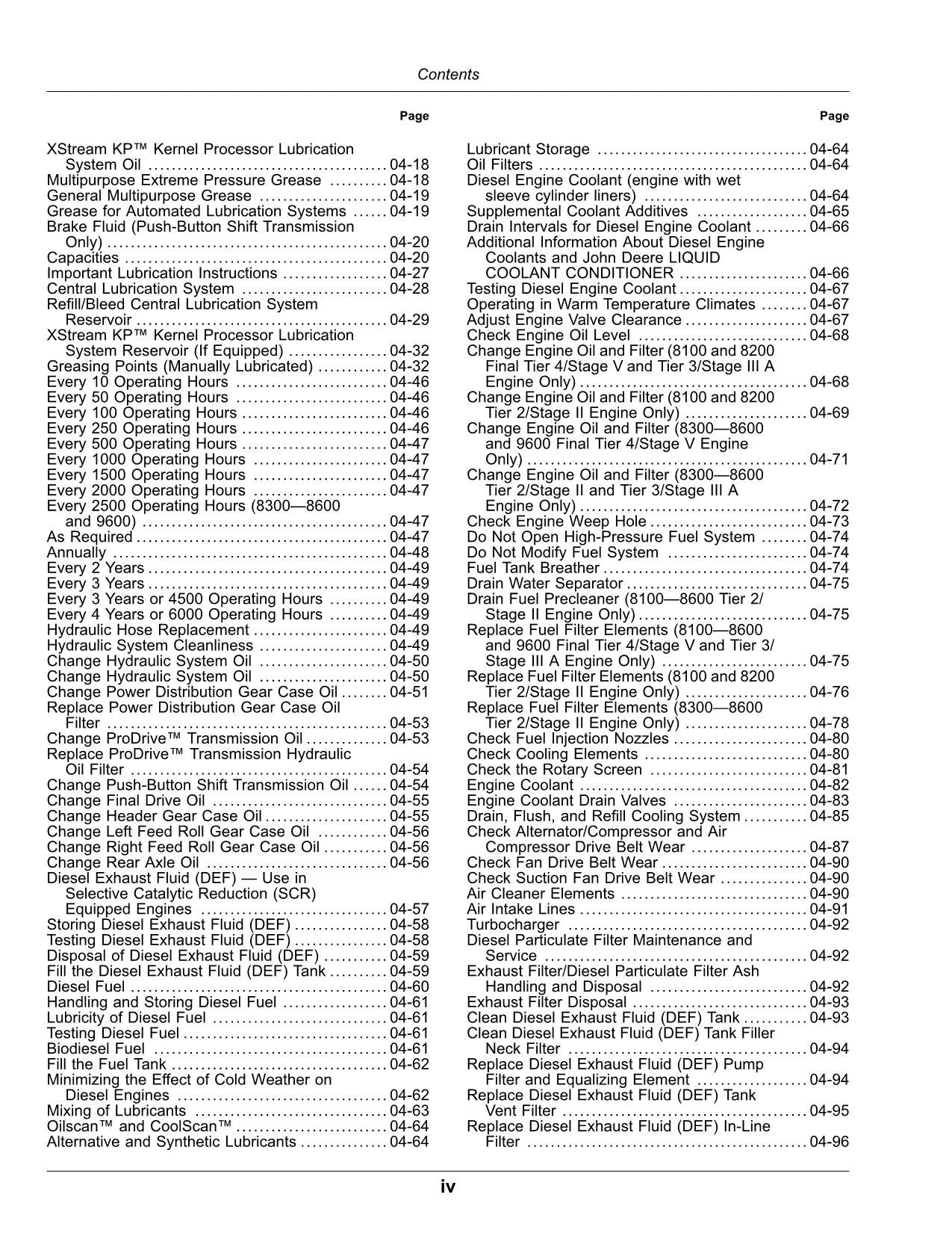 JOHN DEERE 8100 8200 8300 8400 8500 8600 9600 HARVESTER OPERATORS MANUAL #7