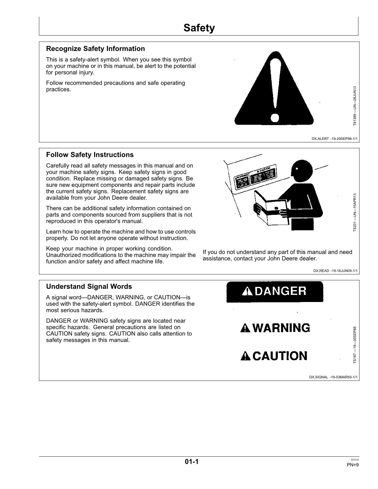 JOHN DEERE 8100 8200 8400 8500 8600 HARVESTER OPERATORS MANUAL