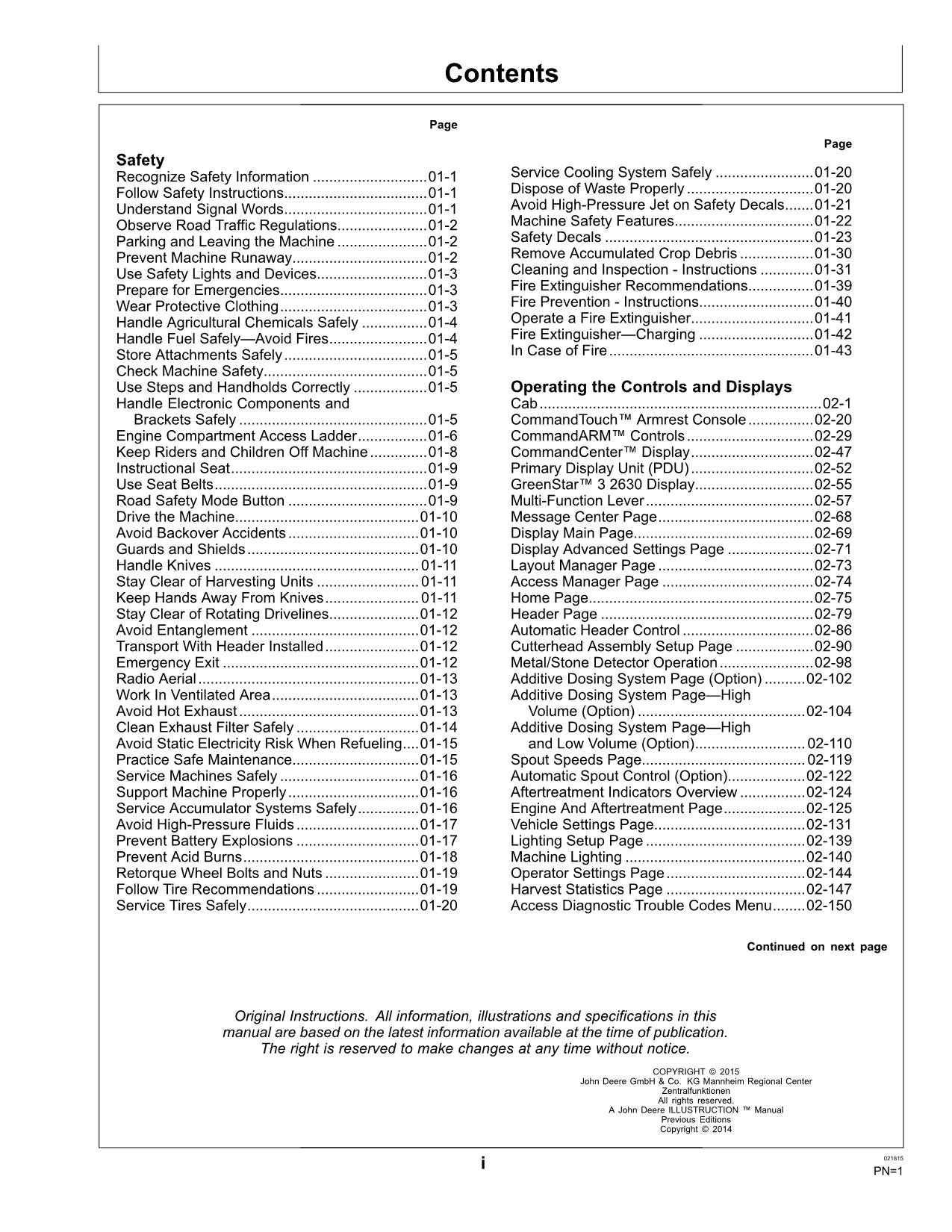 JOHN DEERE 8200 8400 850 ,8100 8600 HARVESTER OPERATORS MANUAL