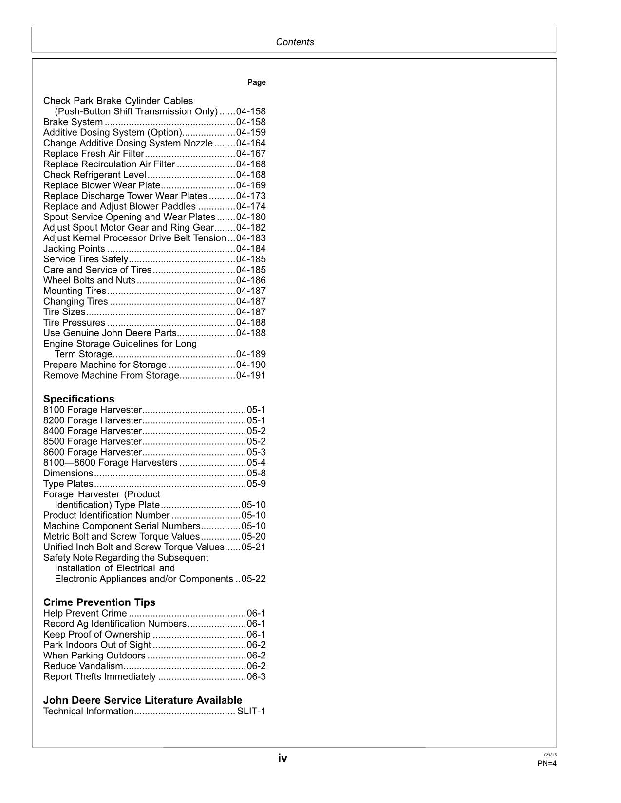 JOHN DEERE 8200 8400 850 ,8100 8600 HARVESTER OPERATORS MANUAL