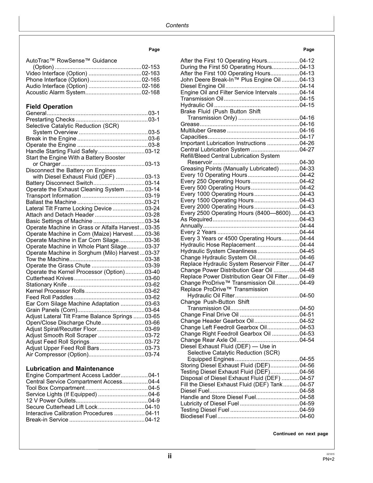 JOHN DEERE 8200 8400 850 ,8100 8600 HARVESTER OPERATORS MANUAL