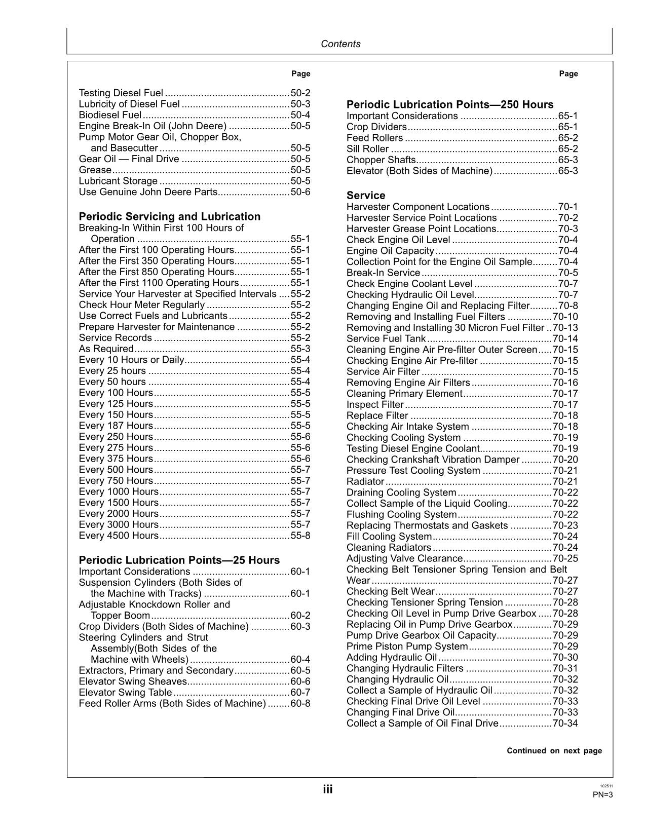 JOHN DEERE 3522 HARVESTER OPERATORS MANUAL #2