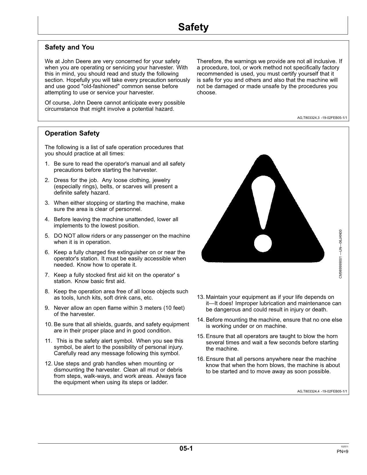 JOHN DEERE 3522 HARVESTER OPERATORS MANUAL #2