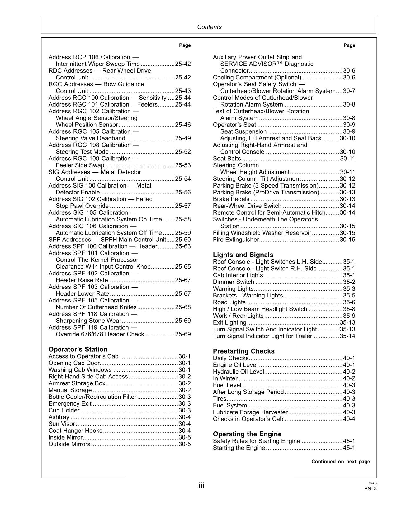 JOHN DEERE 7200 7300 7400 7500 HARVESTER OPERATORS MANUAL North America