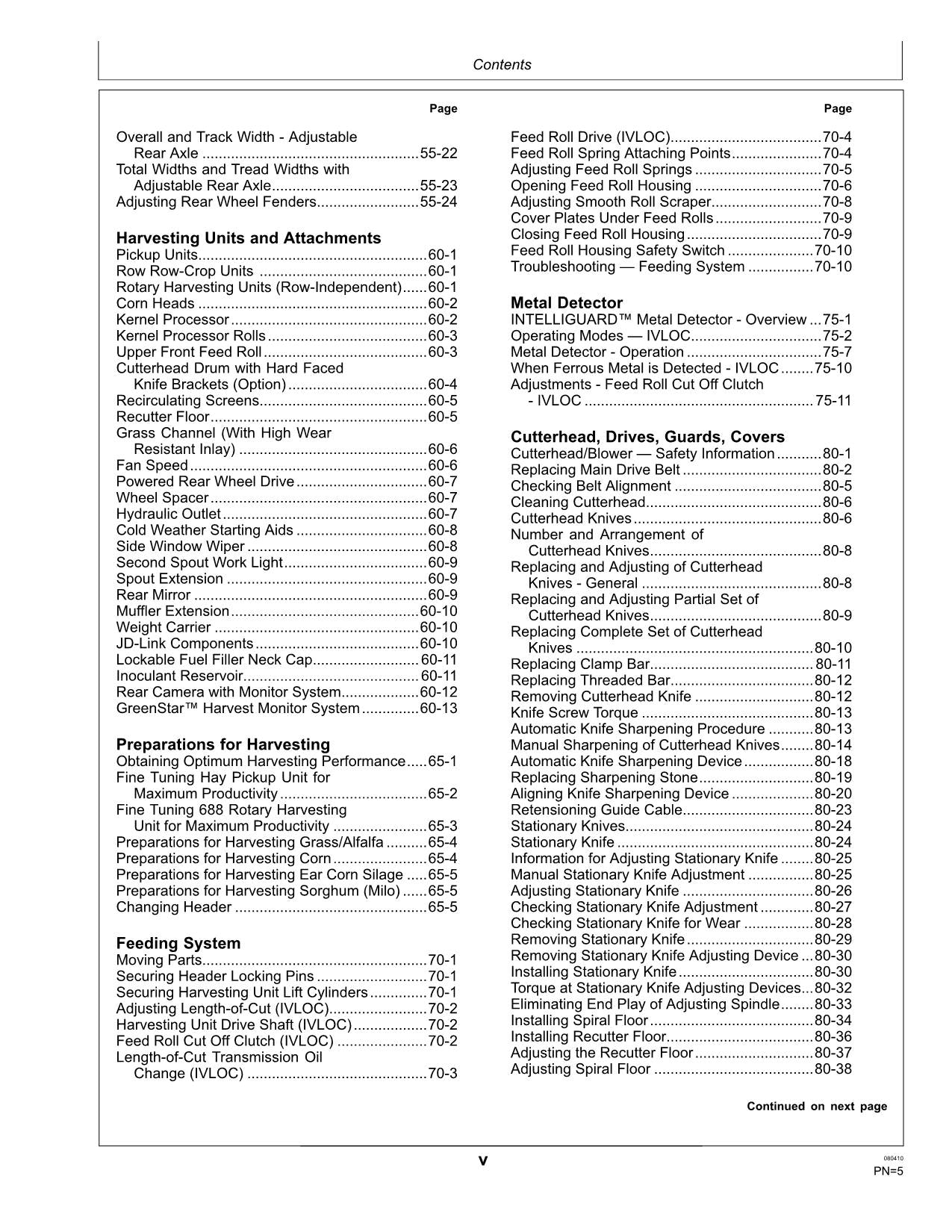 JOHN DEERE 7200 7300 7400 7500 HARVESTER OPERATORS MANUAL North America