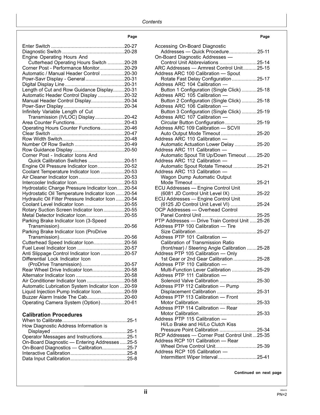 JOHN DEERE 7200 7300 7400 7500 HARVESTER-BETRIEBSHANDBUCH Nordamerika