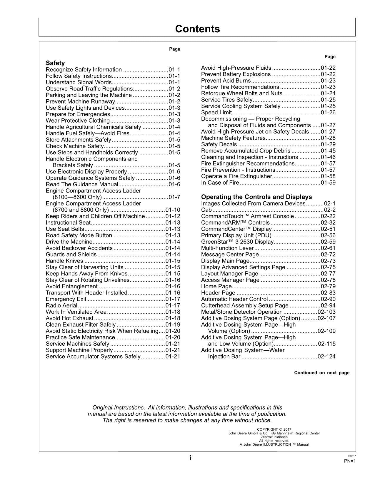 JOHN DEERE 8100 8200 8300 8400 8500 8600 8700 8800 HARVESTER OPERATORS MANUAL #8