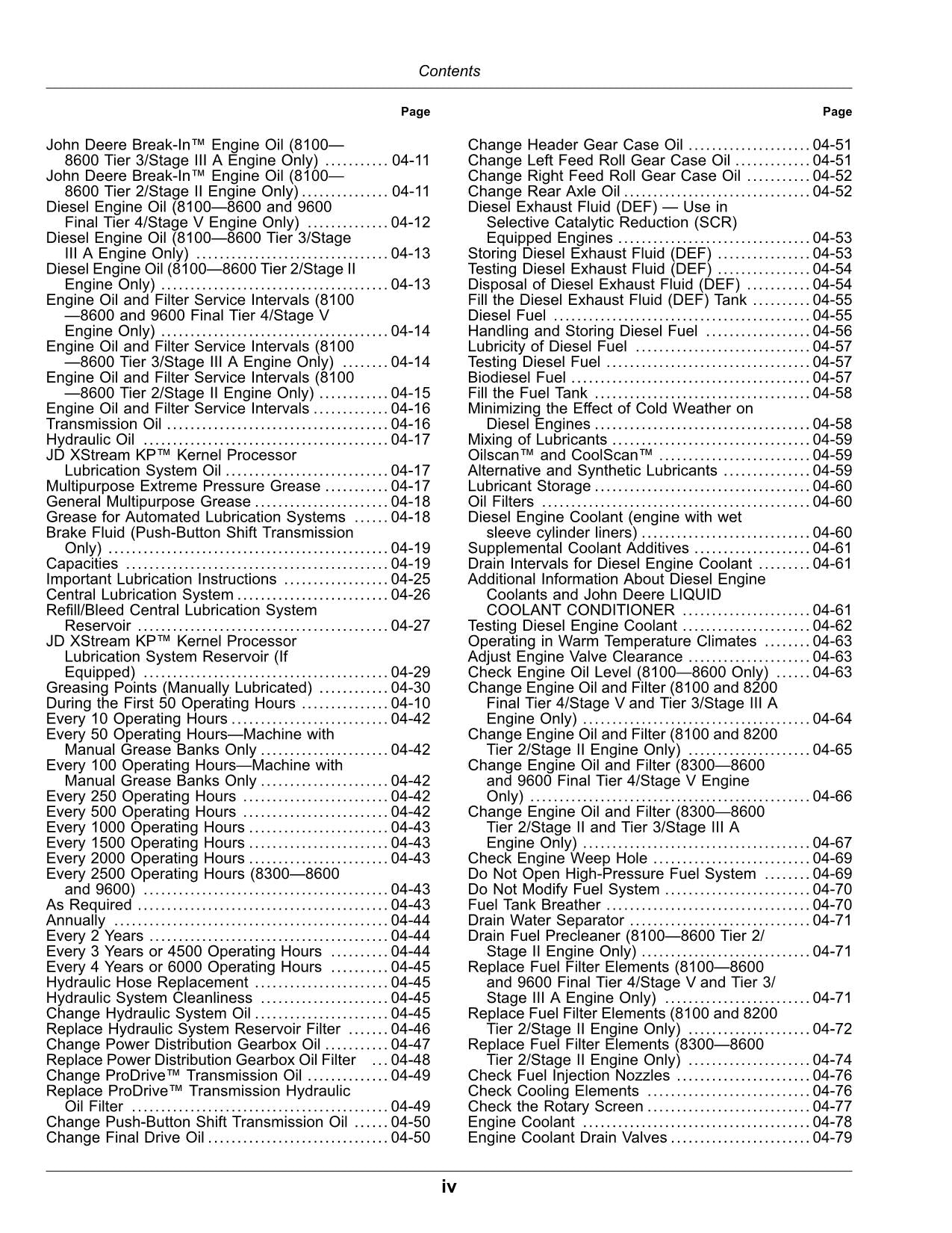 JOHN DEERE 8100 8200 8300 8600 8400 8500 9600  HARVESTER OPERATORS MANUAL #9