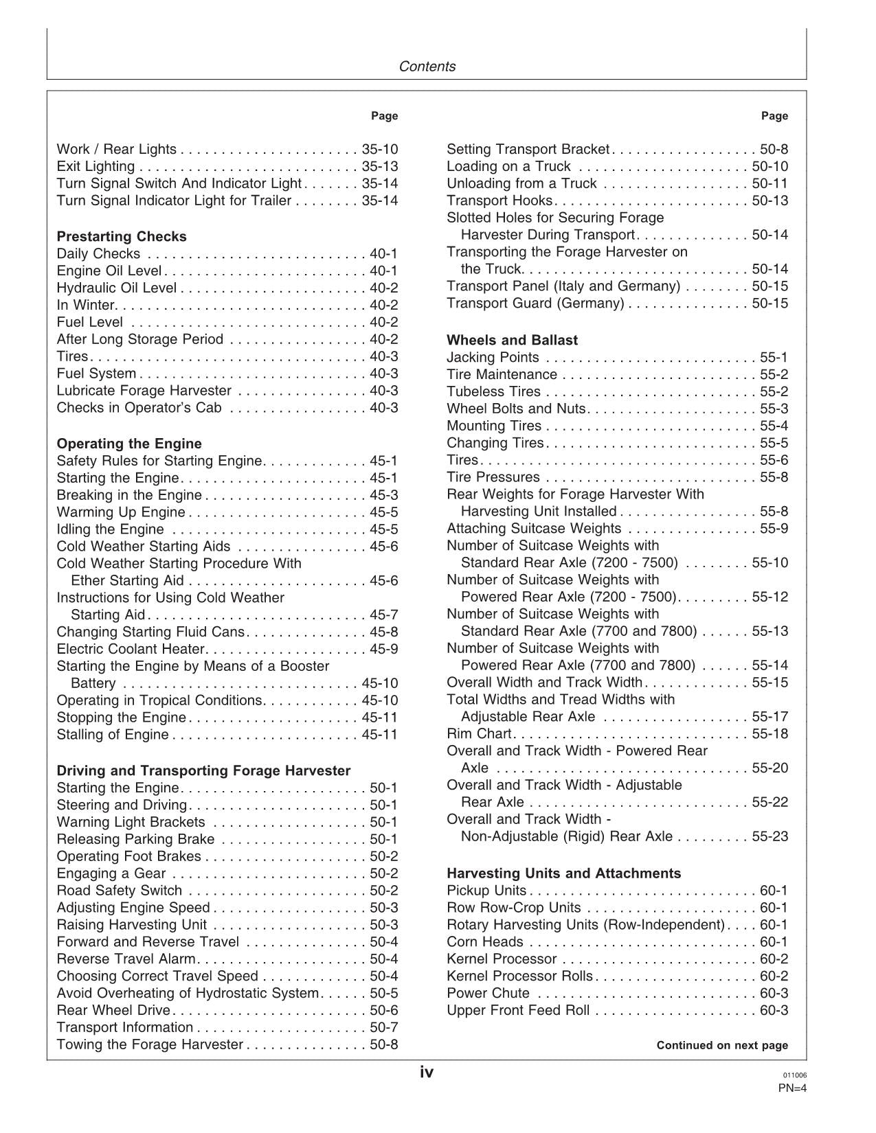 JOHN DEERE 7200 7300 7400 7500 7700 7800 HARVESTER OPERATORS MANUAL #1