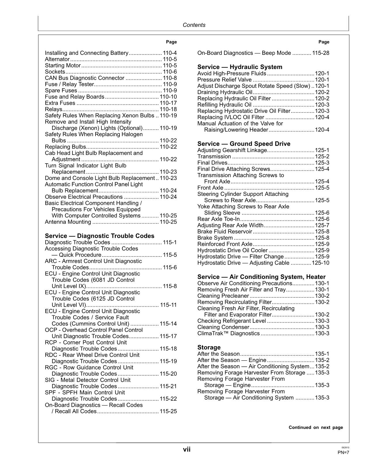 JOHN DEERE 7200 7300 7400 7500 7700 7800 HARVESTER OPERATORS MANUAL #4