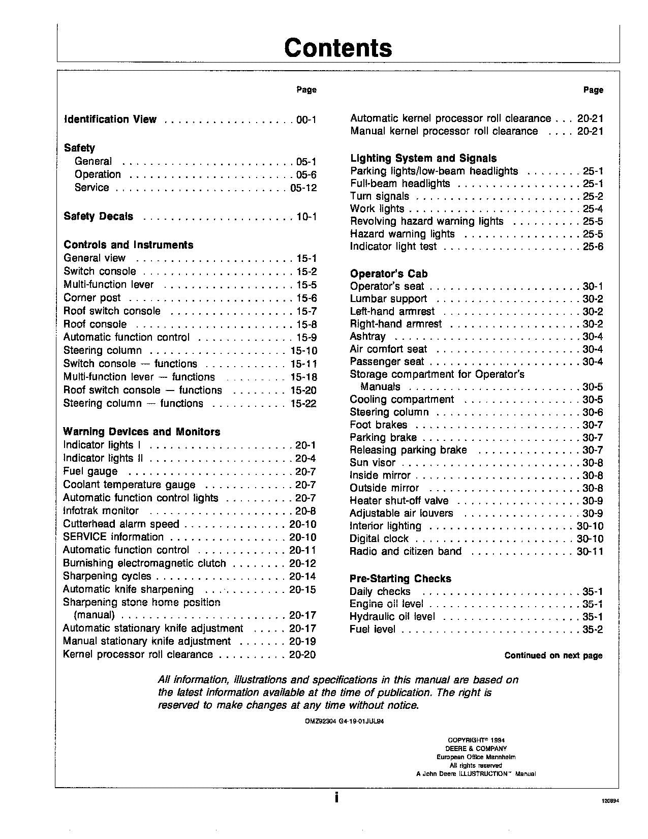 JOHN DEERE 6610 6710 6810 6910 HARVESTER OPERATORS MANUAL #2