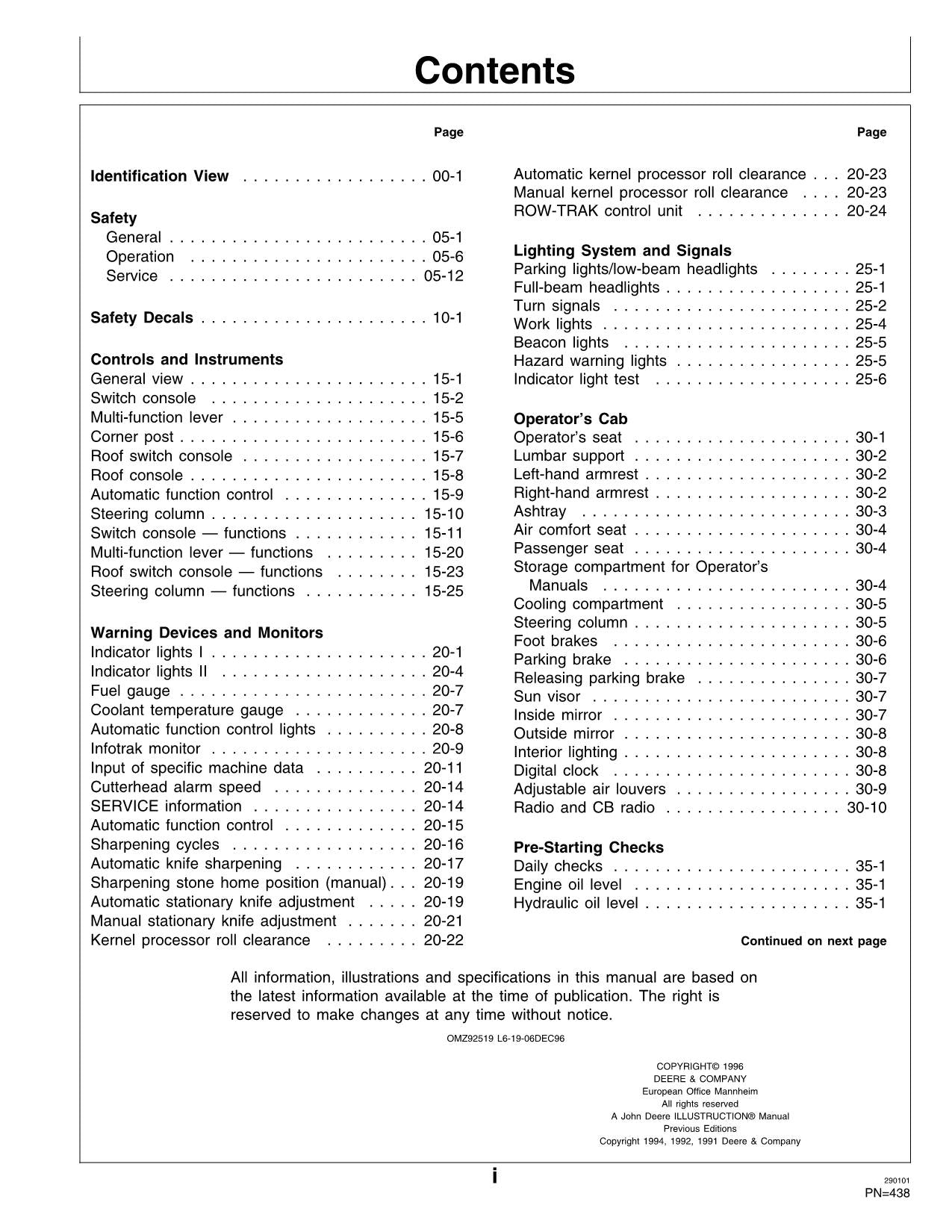 JOHN DEERE 6610 6710 6810 6910 HARVESTER OPERATORS MANUAL #6