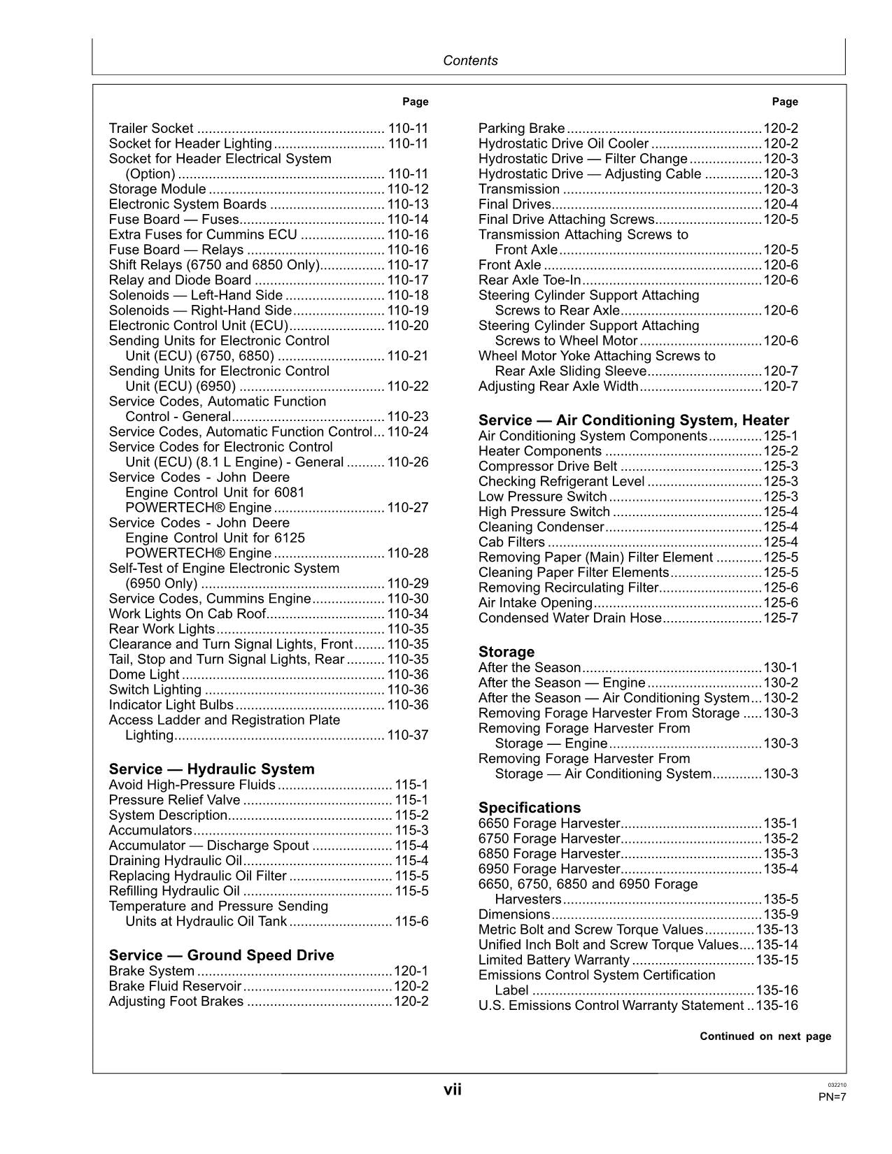 JOHN DEERE 6650 6750 6850 6950 HARVESTER OPERATORS MANUAL #8