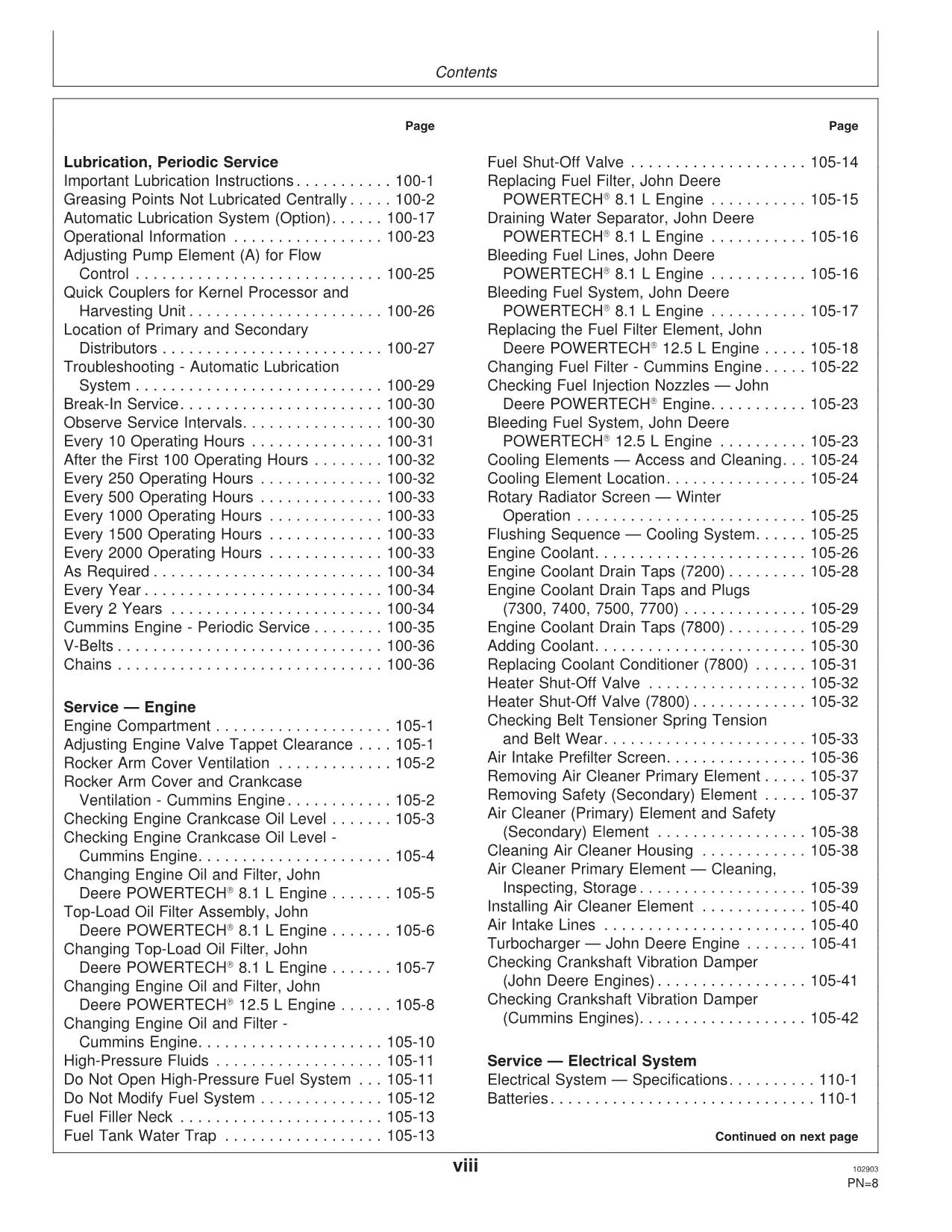 JOHN DEERE 7200 7300 7400 7500 7700 7800 HARVESTER OPERATORS MANUAL #2