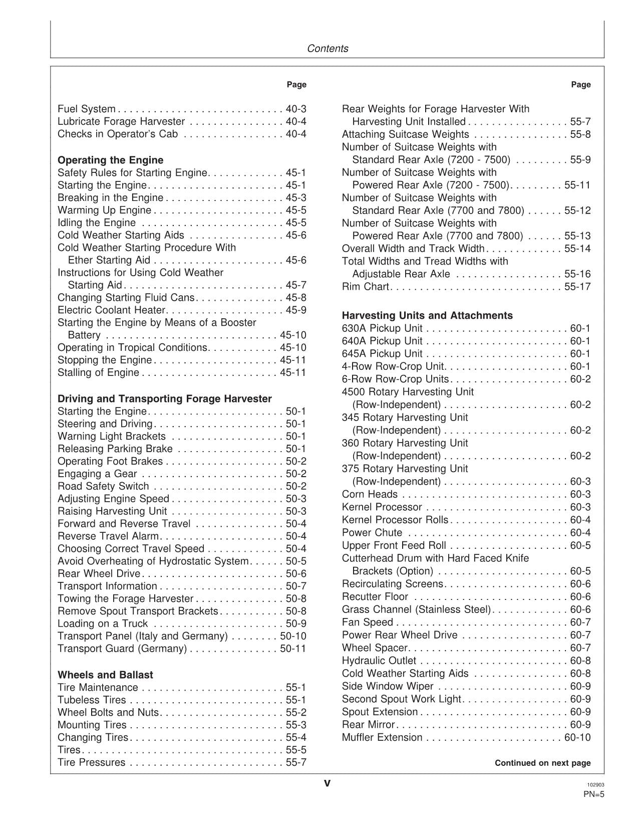 JOHN DEERE 7200 7300 7400 7500 7700 7800 HARVESTER OPERATORS MANUAL #2