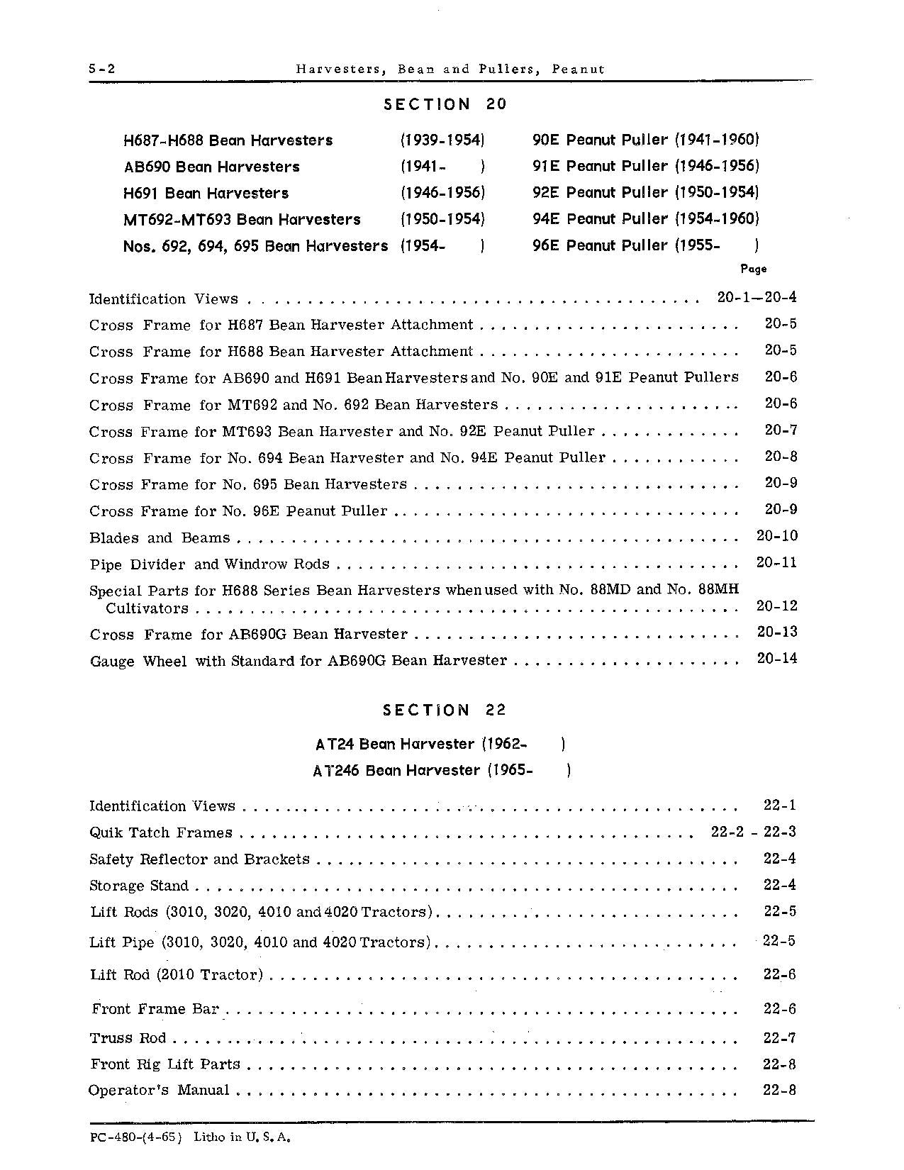 JOHN DEERE AB695 AT24 AT246 MT692 MT693 HARVESTER PARTS CATALOG MANUAL