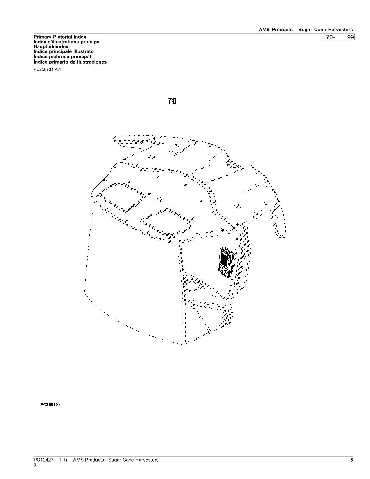 JOHN DEERE 1800 2600 2630 3000 300AMS SUGAR CANE HARVESTER PARTS CATALOG MANUAL