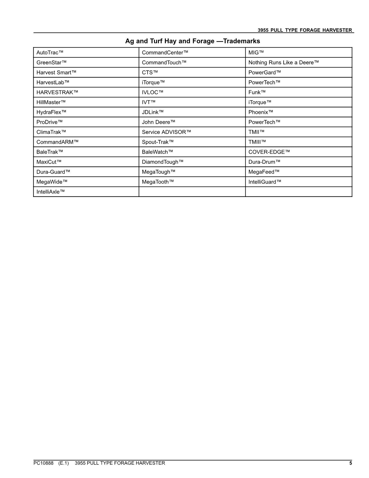 JOHN DEERE 3955 HARVESTER PARTS CATALOG MANUAL