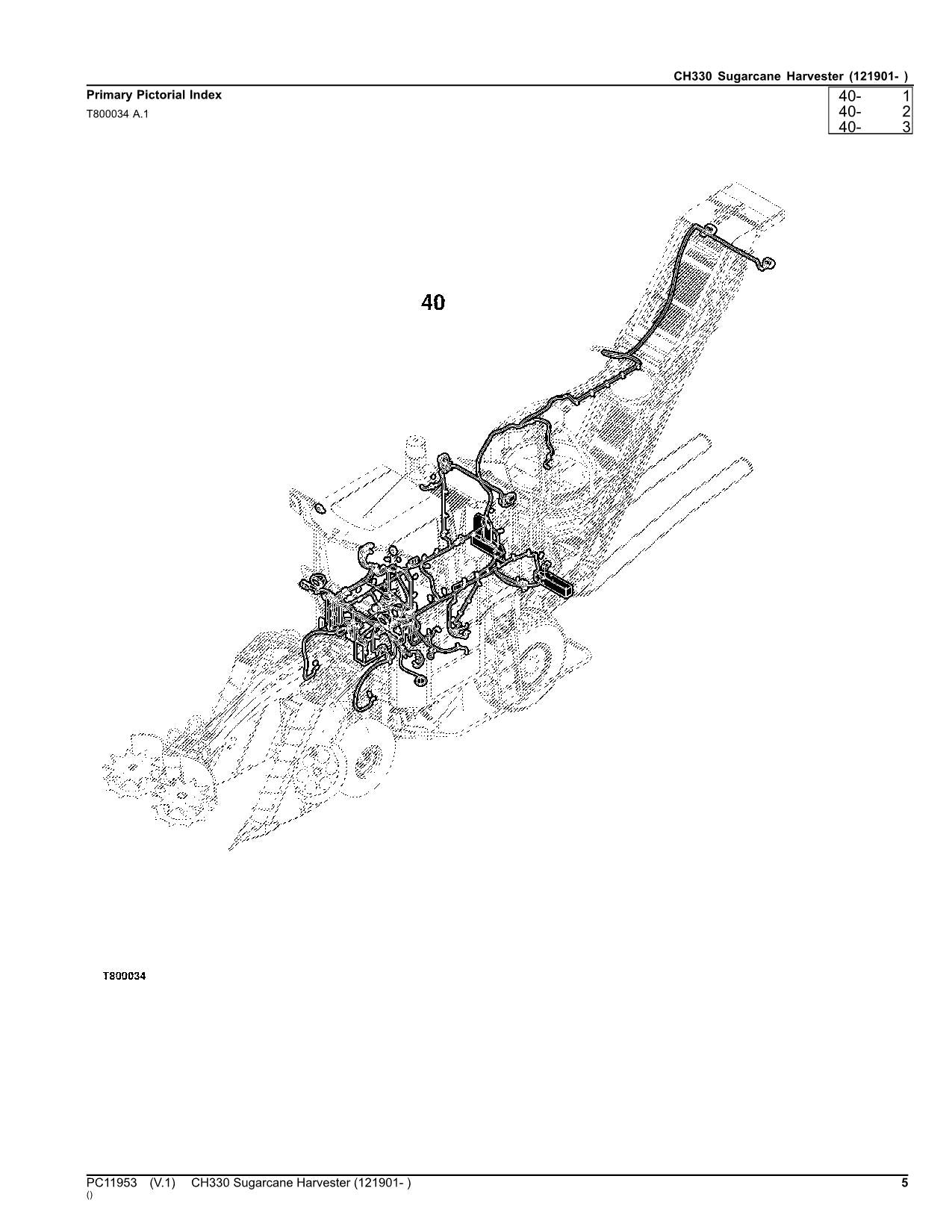 JOHN DEERE CH330 HARVESTER PARTS CATALOG MANUAL SER 121901-