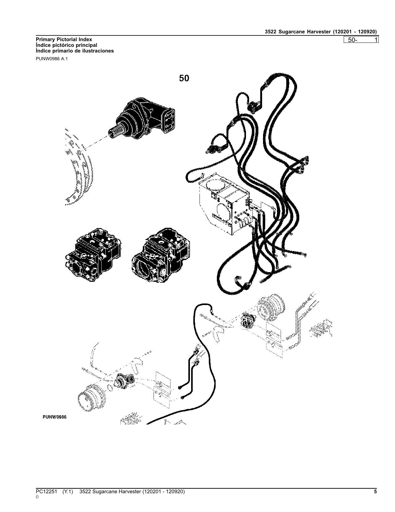 JOHN DEERE 3522 HARVESTER PARTS CATALOG MANUAL SER 120201-120920