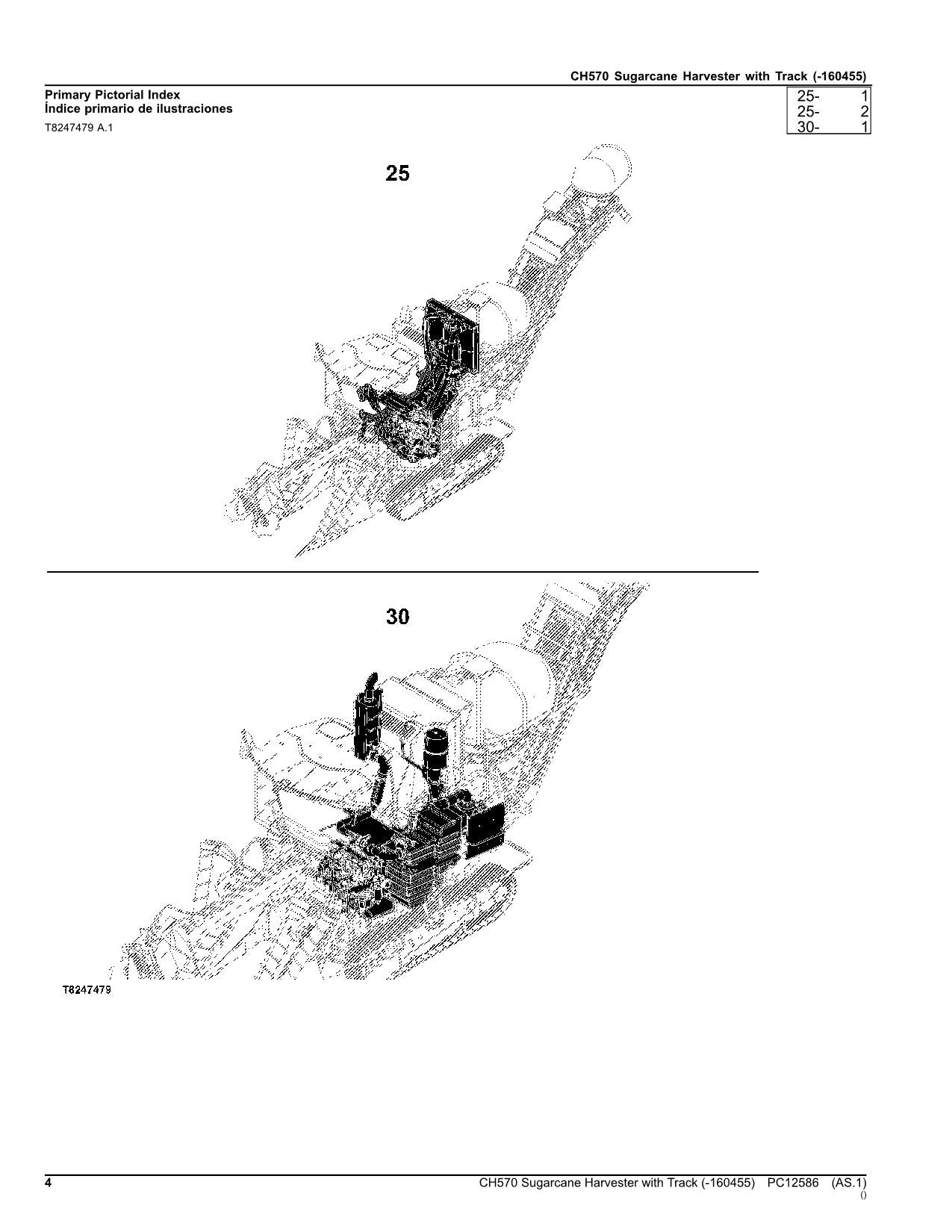 JOHN DEERE CH570 HARVESTER PARTS CATALOG MANUAL -160455