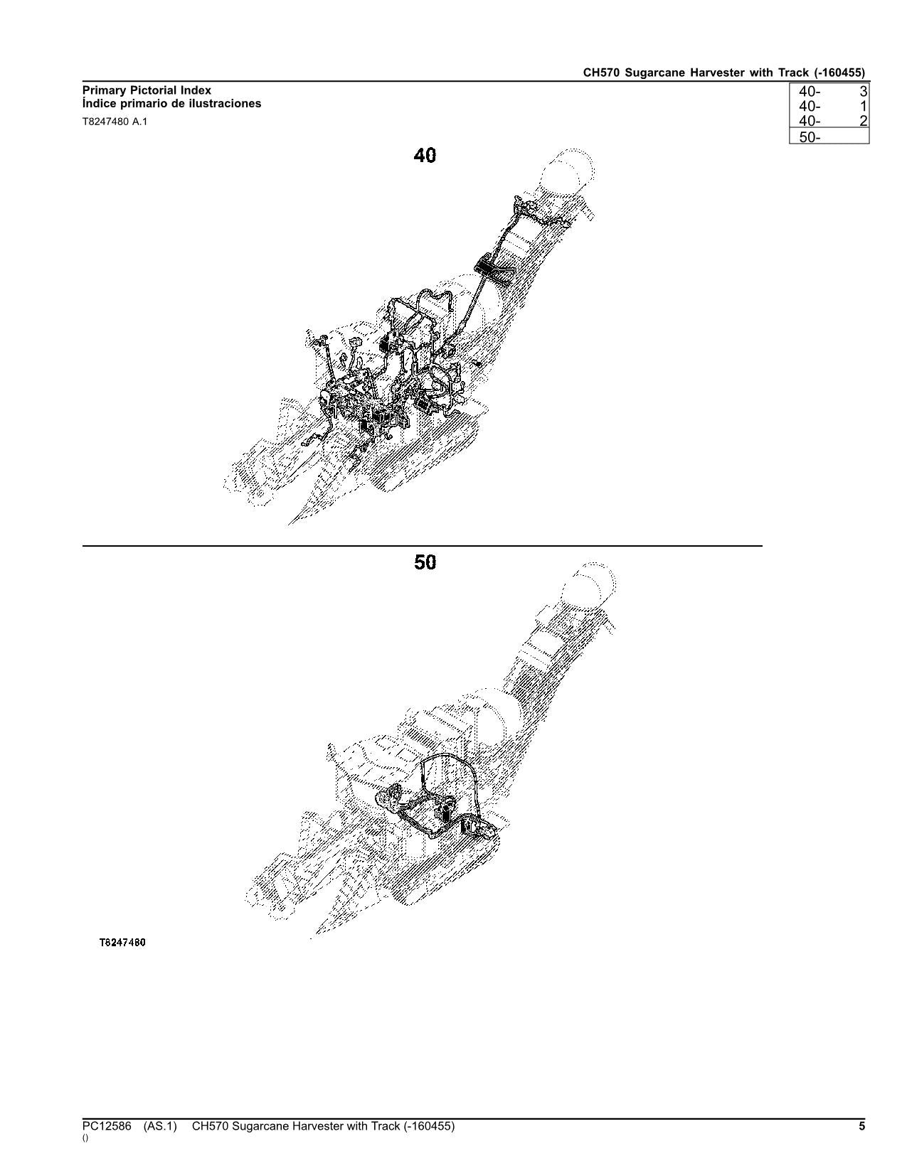 JOHN DEERE CH570 HARVESTER PARTS CATALOG MANUAL -160455