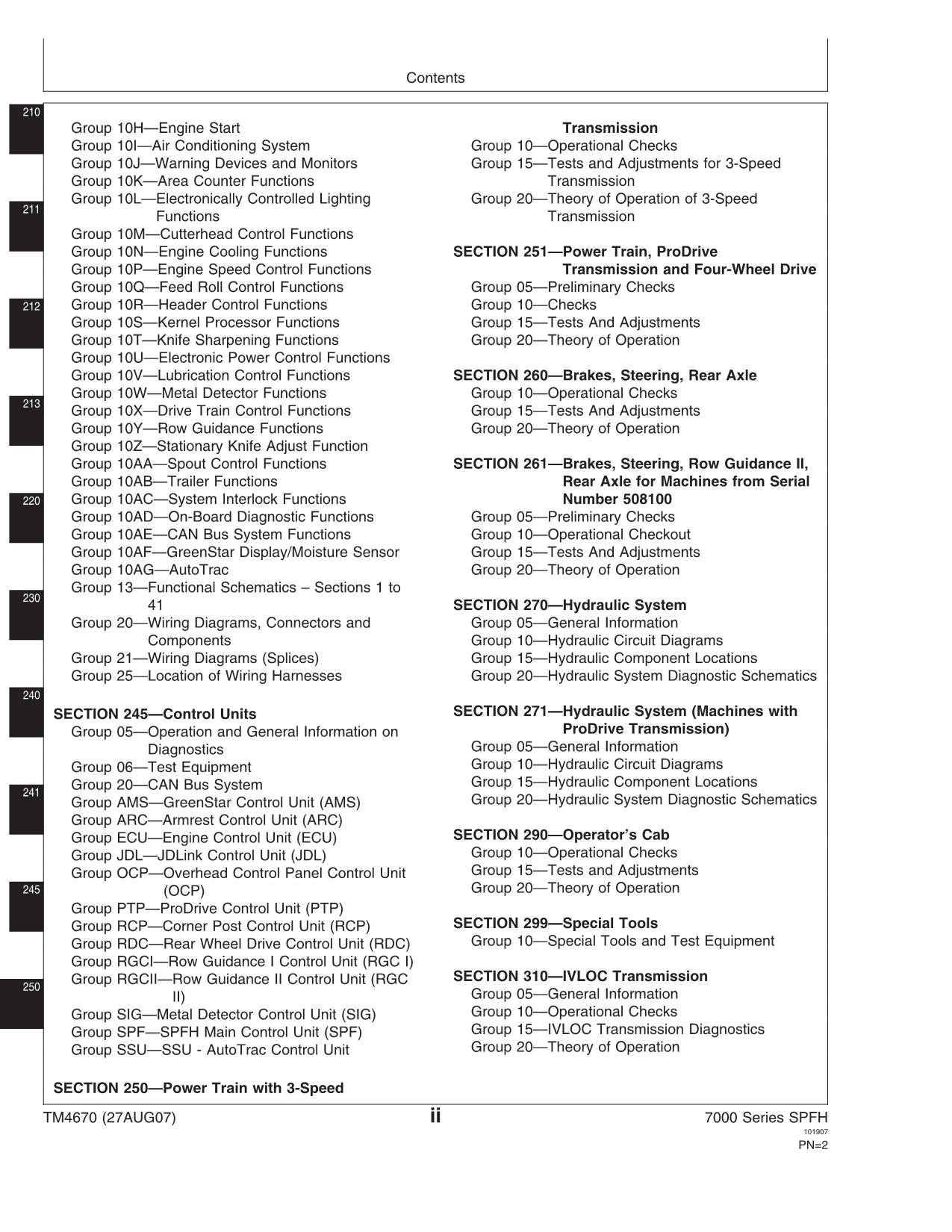 MANUEL D'ENTRETIEN ET DE TEST DE FONCTIONNEMENT DIAGNOSTIQUE DE LA MOISSONNEUSE JOHN DEERE 7500 7700 7800