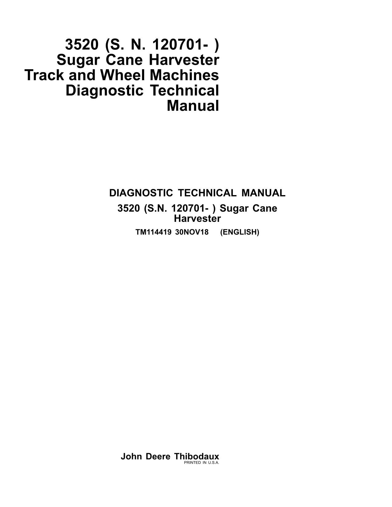 MANUEL D'ENTRETIEN ET DE DIAGNOSTIC DE LA MOISSONNEUSE JOHN DEERE 3520 SCHÉMA DE CÂBLAGE ÉLECTRIQUE