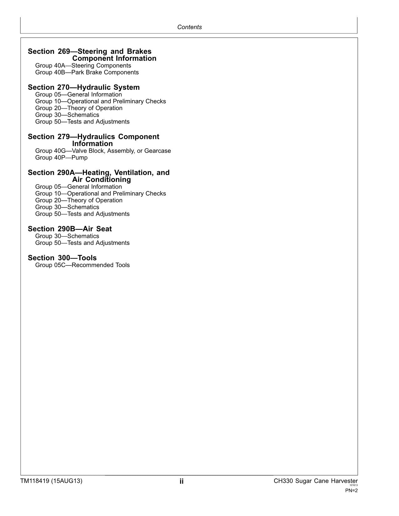 MANUEL D'ENTRETIEN ET DE DIAGNOSTIC DE LA MOISSONNEUSE JOHN DEERE CH330 #1