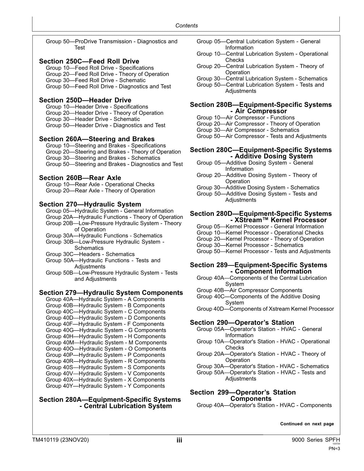 JOHN DEERE 9700 9800 9900 HARVESTER DIAGNOSTIC SERVICE TECHNICAL MANUAL TM410119