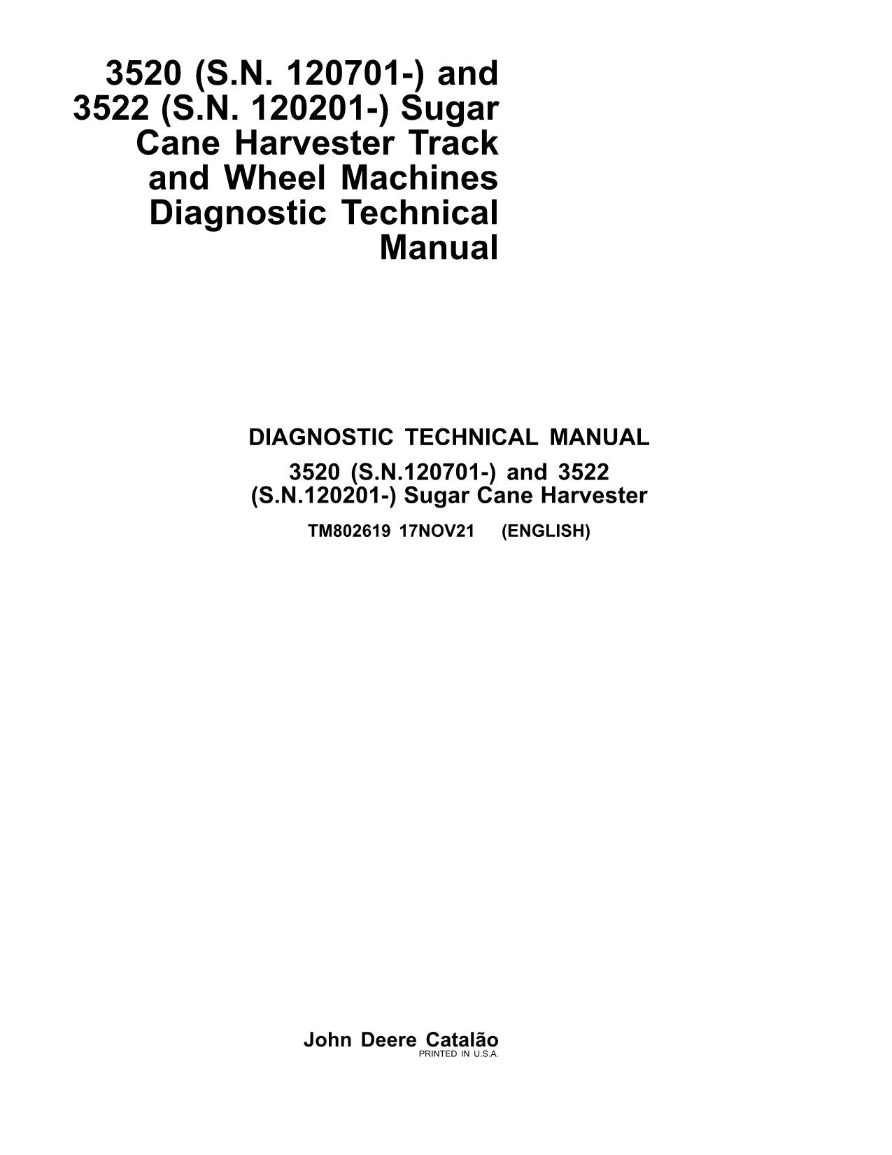 MANUEL TECHNIQUE DE DIAGNOSTIC ET D'ENTRETIEN DES MOISSONNEUSES JOHN DEERE 3520 3522