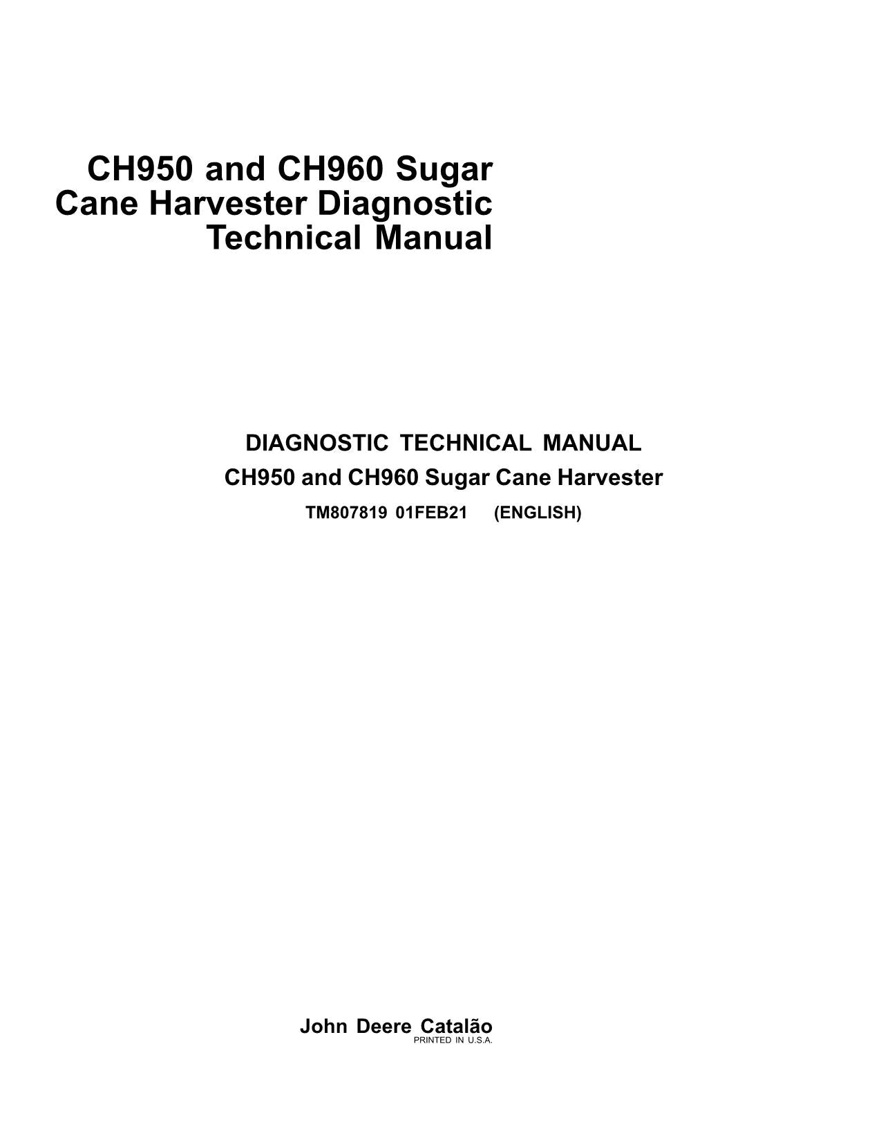 JOHN DEERE CH950 CH960 HARVESTER DIAGNOSE SERVICEHANDBUCH #2