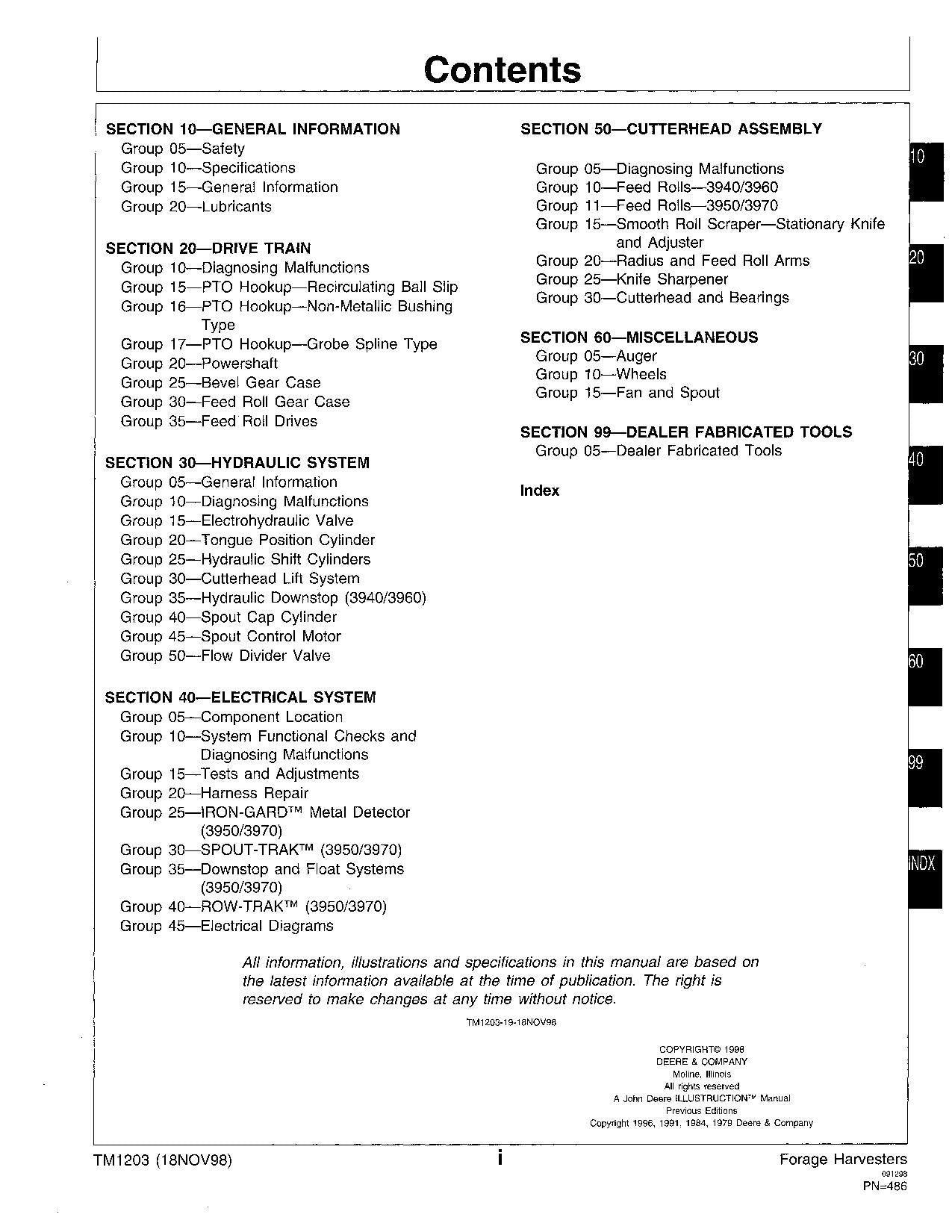 JOHN DEERE 3940 3950 3960 3970 HARVESTER TECHNICAL SERVICE MANUAL