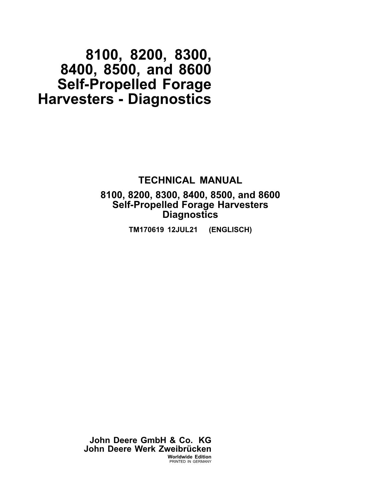 JOHN DEERE 8100 8200 8300 8400 8500 8600 MÄHDRESCHER DIAGNOSE-SERVICEHANDBUCH