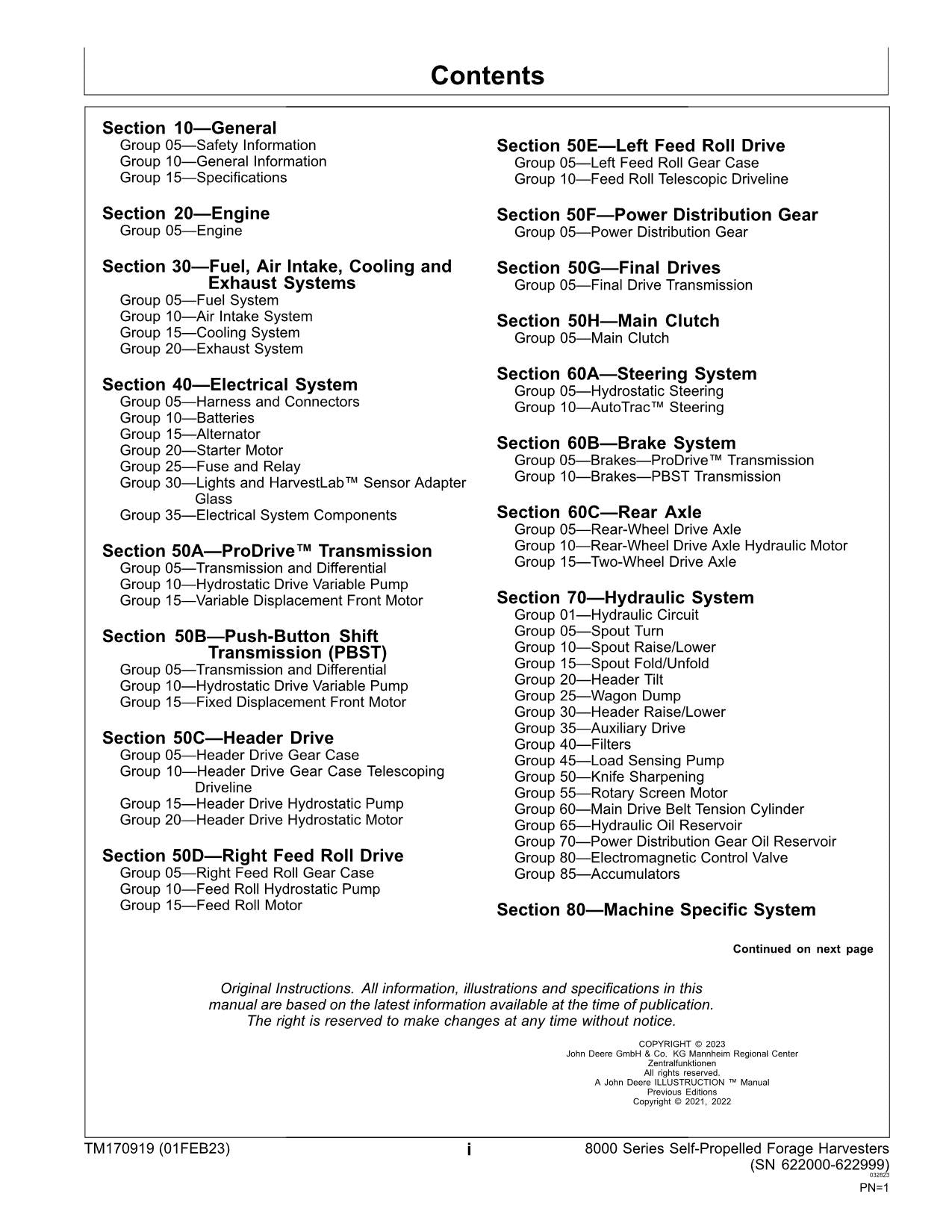 JOHN DEERE 8200 8300 8100 8600 8400 8500 HARVESTER REPAIR SERVICE MANUAL