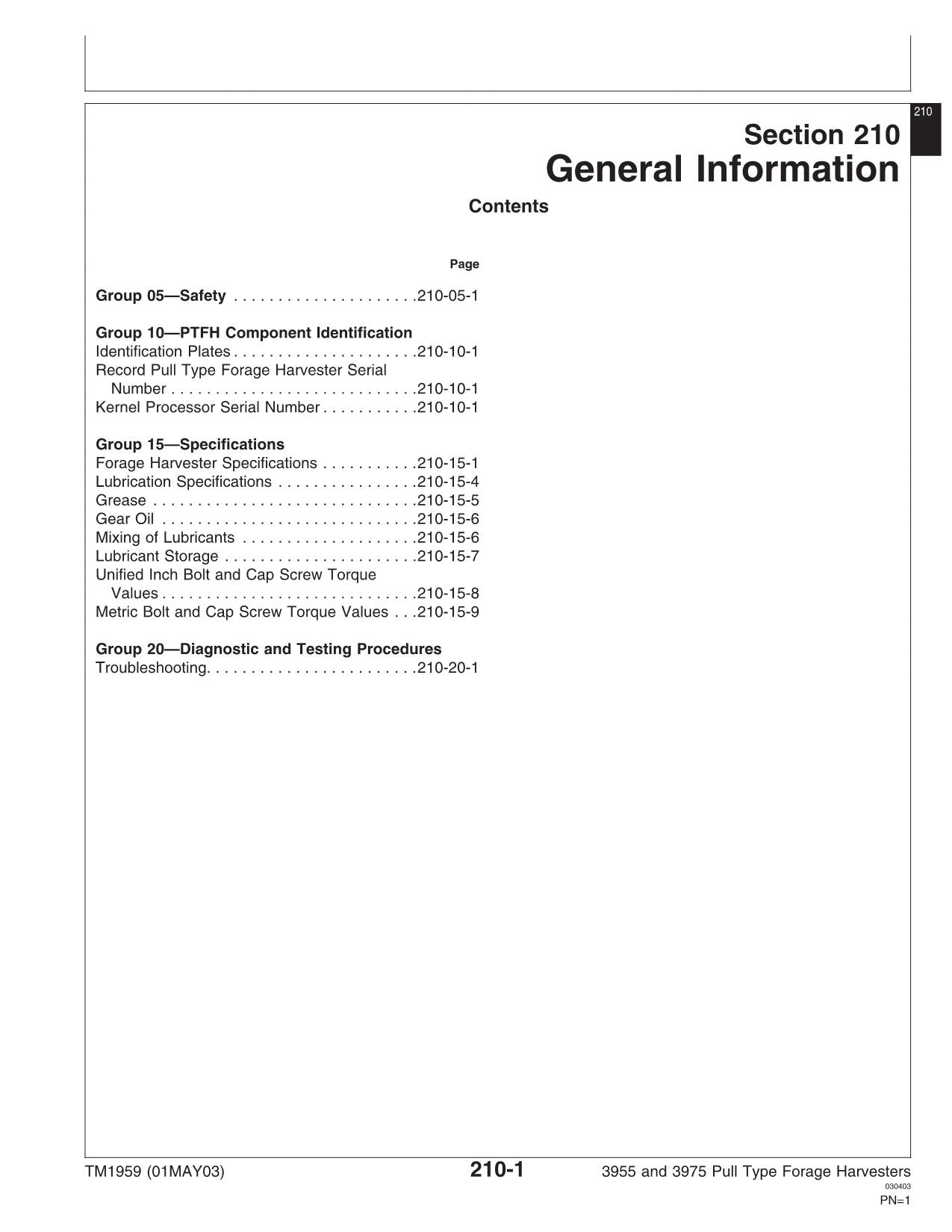 JOHN DEERE 3955 3975 HARVESTER DIAGNOSEBETRIEBSTEST SERVICEHANDBUCH